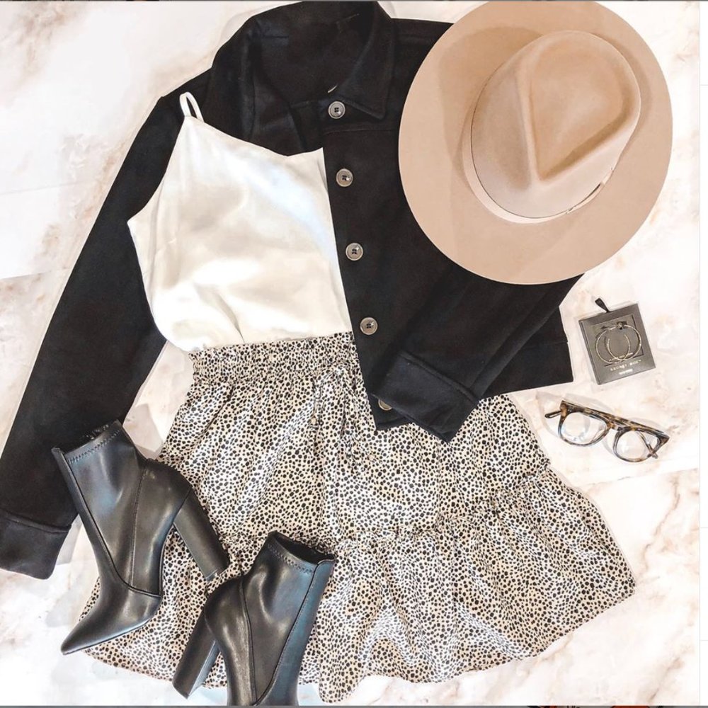 Black and White Spotted Skirt